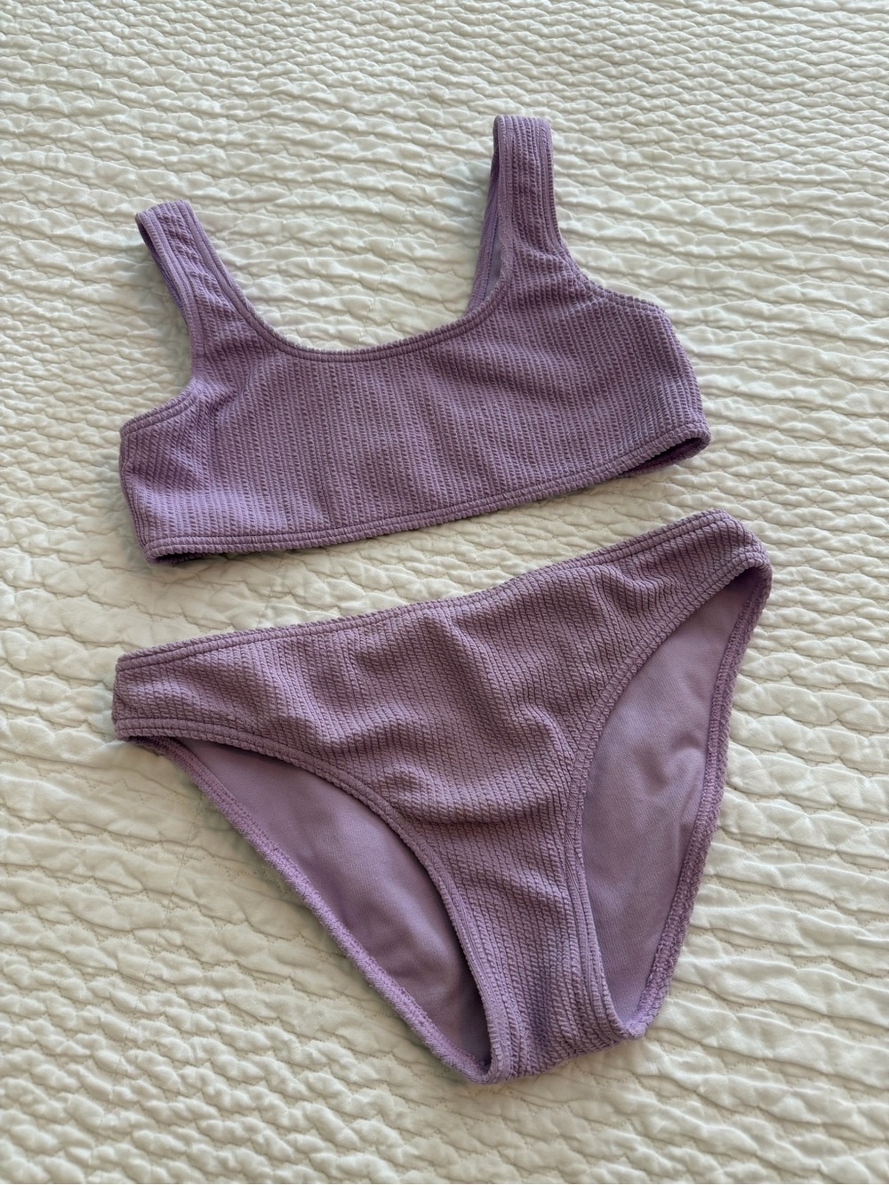 Roxy Girl 🌺, Lavender Textured Bikini, Size 12